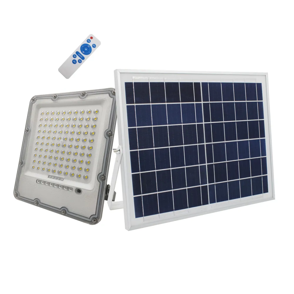 Ηλιακός προβολέας Ανθρακί Led Band 50W 6000K 5m Καλώδιο 12W Panel 9AhΜπαταρία 2300lmh24.5d20.4d4.2cm