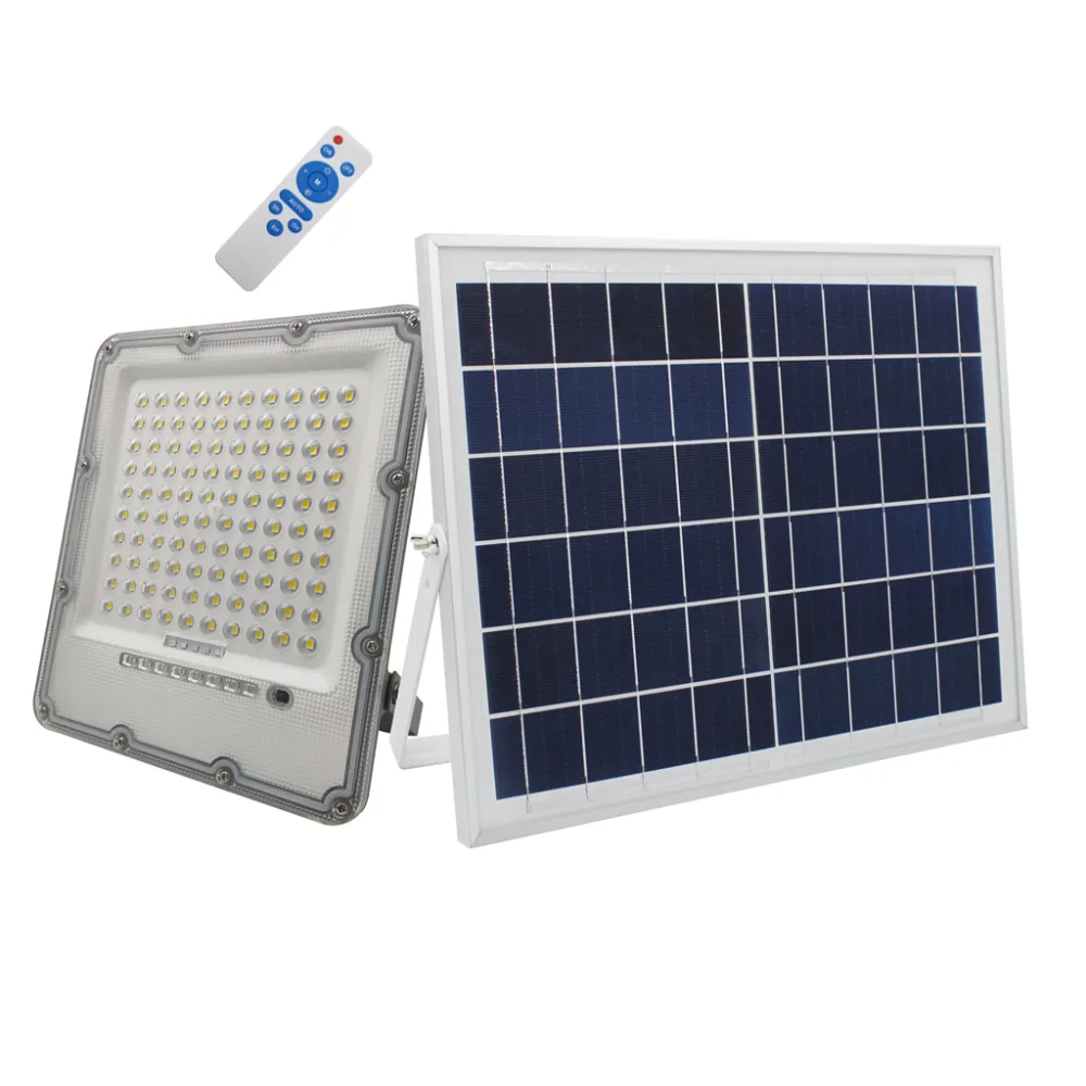 Ηλιακός προβολέας Ανθρακί Led Band 50W 3000K 5m Καλώδιο 12W Panel 9AhΜπαταρία 2300lmh24.5d20.4d4.2cm