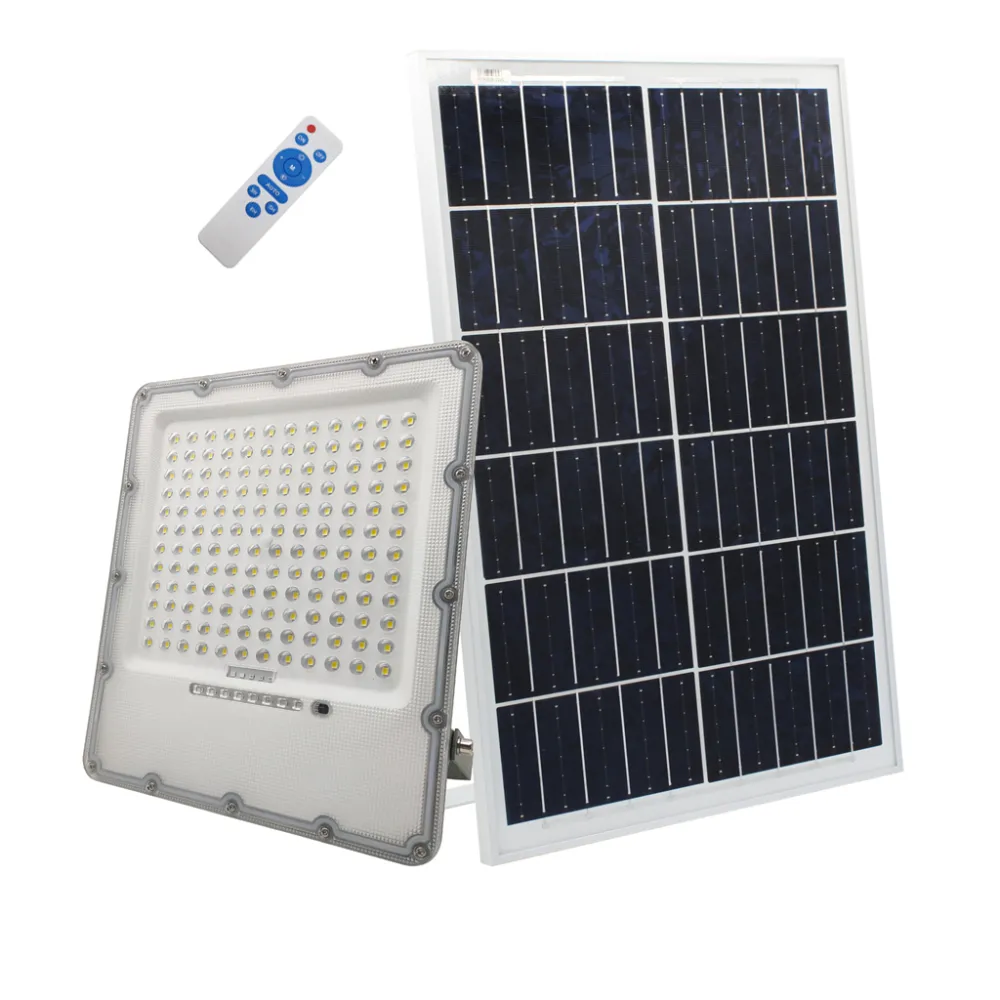 Ηλιακός προβολέας Ανθρακί Led Band 100W 6000K 5m Καλώδio 22W Panel 20Ah Μπαταρία 4200lm h30d26d4.2cm