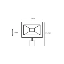 Προβολέας  Band  Led 50W 6000K,Κατάλληλος Για Ανιχνευτή,IP65 Μαύρος 230V h14.6w18.8d3.1cm