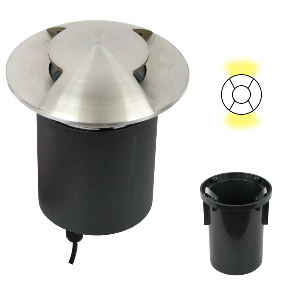 Χωνευτό Φωτιστικό Εδάφους Gant 2 Εξόδων GU10 IP67 SΤ304 Ανοξείδωτο Max35W Με Πλαστικό Κουτί Εγκιβωτ