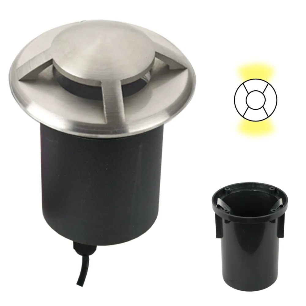 Χωνευτό Φωτιστικό Εδάφους Gant 4 Εξόδων GU10 IP67 SΤ304 Ανοξείδωτο Max35W Με Πλαστικό Κουτί Εγκιβωτ