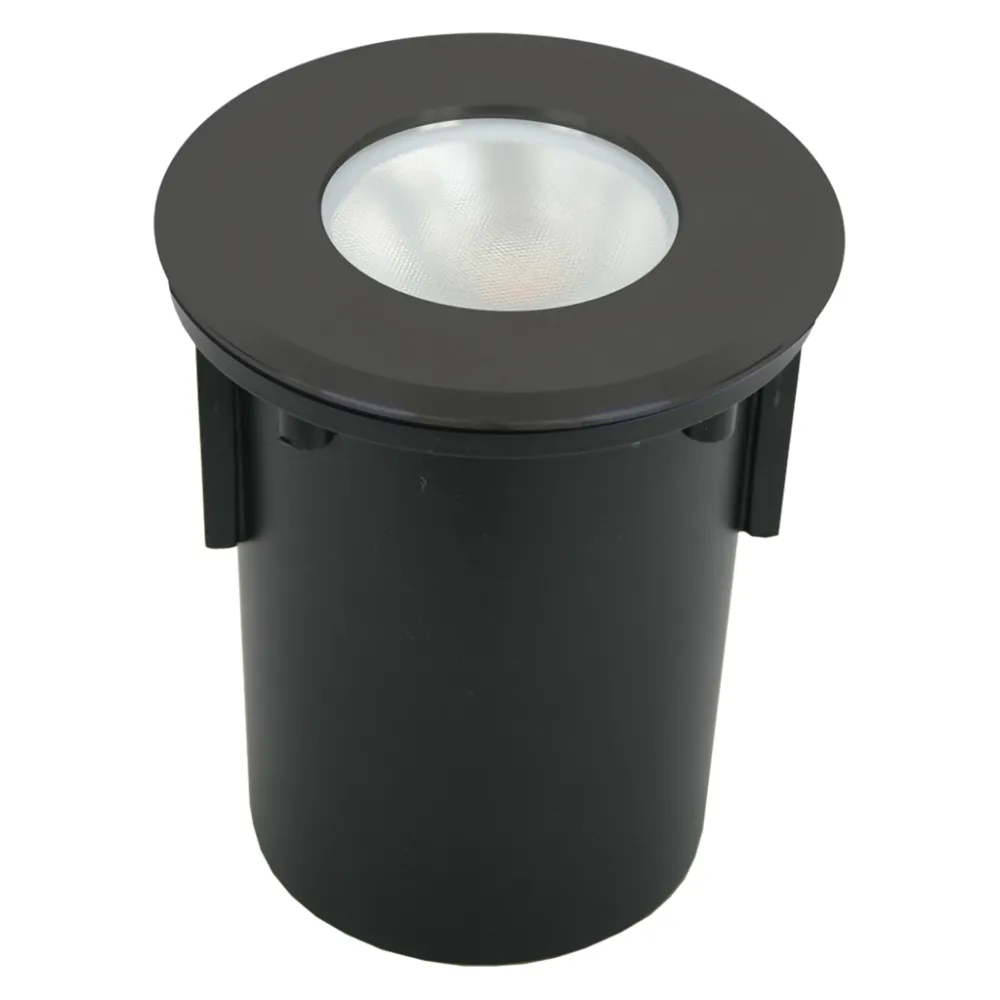 Χωνευτό Φωτιστικό Slide μάυρο 12W 24VDC Asymetric 3000K IP67 Alu με πλαστικό κουτί&1.5M 2x0.75mm2