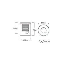 Χωνευτό Φωτιστικό Slide μάυρο 12W 24VDC Asymetric 3000K IP67 Alu με πλαστικό κουτί&1.5M 2x0.75mm2