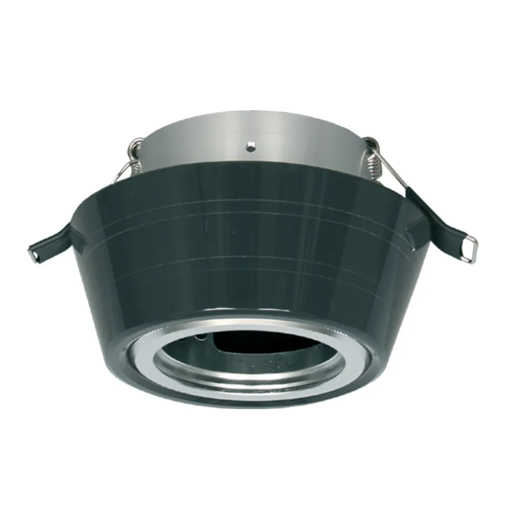 Χωνευτό Φωτιστικό Μαύρο Γυαλί-Αλουμίνιο SC-735 R d8cm Κοπή 7.7cm