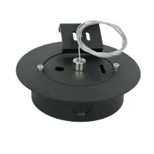 Ροζέτα οροφής Μαύρη με συρματόσχοινο με συρματόσχοινο & στήριγμα ράγας