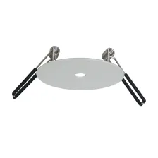 Λευκή Χωνευτή Μεταλλική Ροζέτα d8cm Mε Γείωση 15cm Kαι Oπή 10.8mm