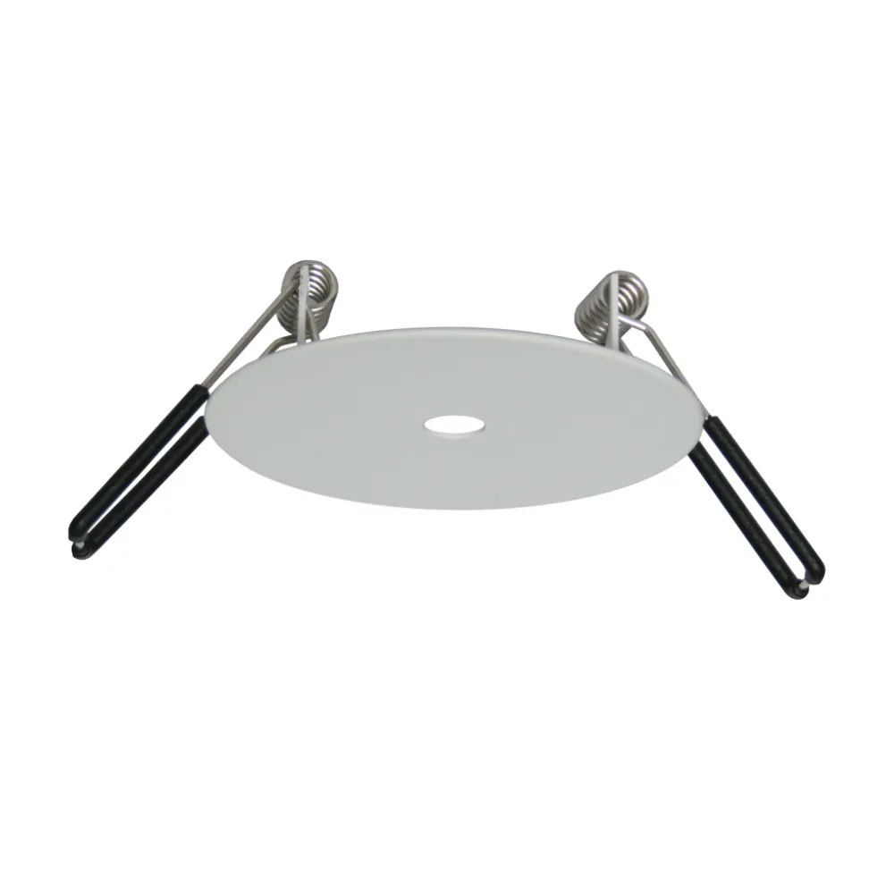 Λευκή Χωνευτή Μεταλλική Ροζέτα d8cm Mε Γείωση 15cm Kαι Oπή 10.8mm