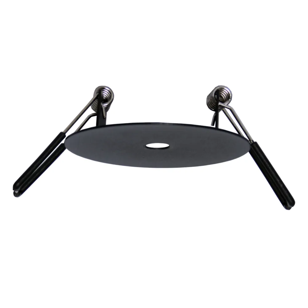 Μαύρη Χωνευτή Μεταλλική Ροζέτα d8cm Mε Γείωση 15cm Kαι Oπή 10.8mm