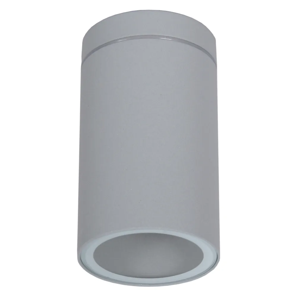 Στεγανό Φωτιστικό Οροφής GU10 Tubo IP54 Ασημί Max 10W d6h10.8cm