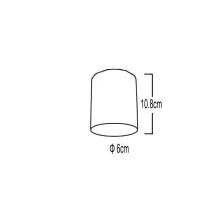 Στεγανό Φωτιστικό Οροφής GU10 Tubo IP54 Ασημί Max 10W d6h10.8cm