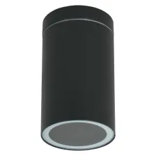 Στεγανό Φωτιστικό Οροφής GU10 Tubo IP54 Μαύρο Max 10W d6h10.8cm