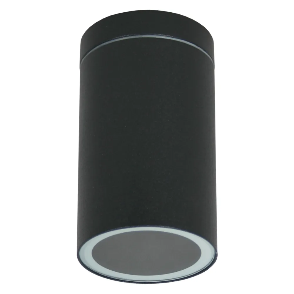 Στεγανό Φωτιστικό Οροφής GU10 Tubo IP54 Μαύρο Max 10W d6h10.8cm
