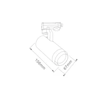 Φωτιστικό Focus Led 20W 3000K Λευκό CRI90,Προσαρμοζόμενη δέσμη 15-60°, 5έτη εγγύηση h15.6 w6.7cm