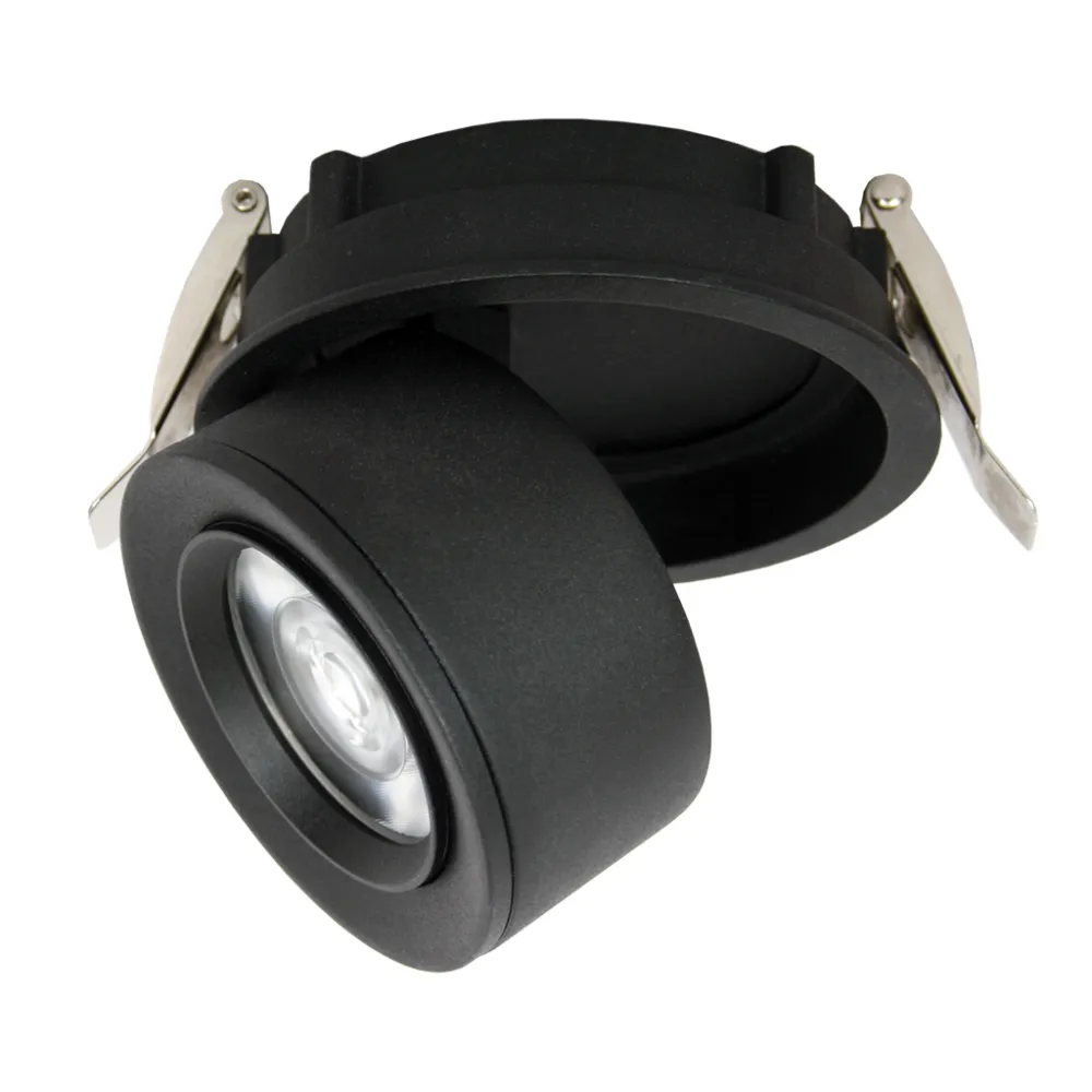 Χωνευτό Κινητό Φωτιστικό Mira Led 15W 3000K 15-45° CRI90 Μαύρο 5 Έτη Εγγύηση 33-35V,135-350mA