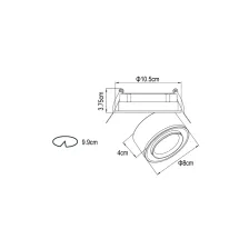 Χωνευτό Κινητό Φωτιστικό Mira  Led 15W 3000K 15-45° CRI90 Λευκό 5 Έτη Εγγύηση 33-35V,135-350mA