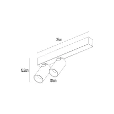 Φωτιστικό Soho Led Λευκό (Sandy) 10W Dim 3000K 24° CRI90 l25w4cm 200-250Volt