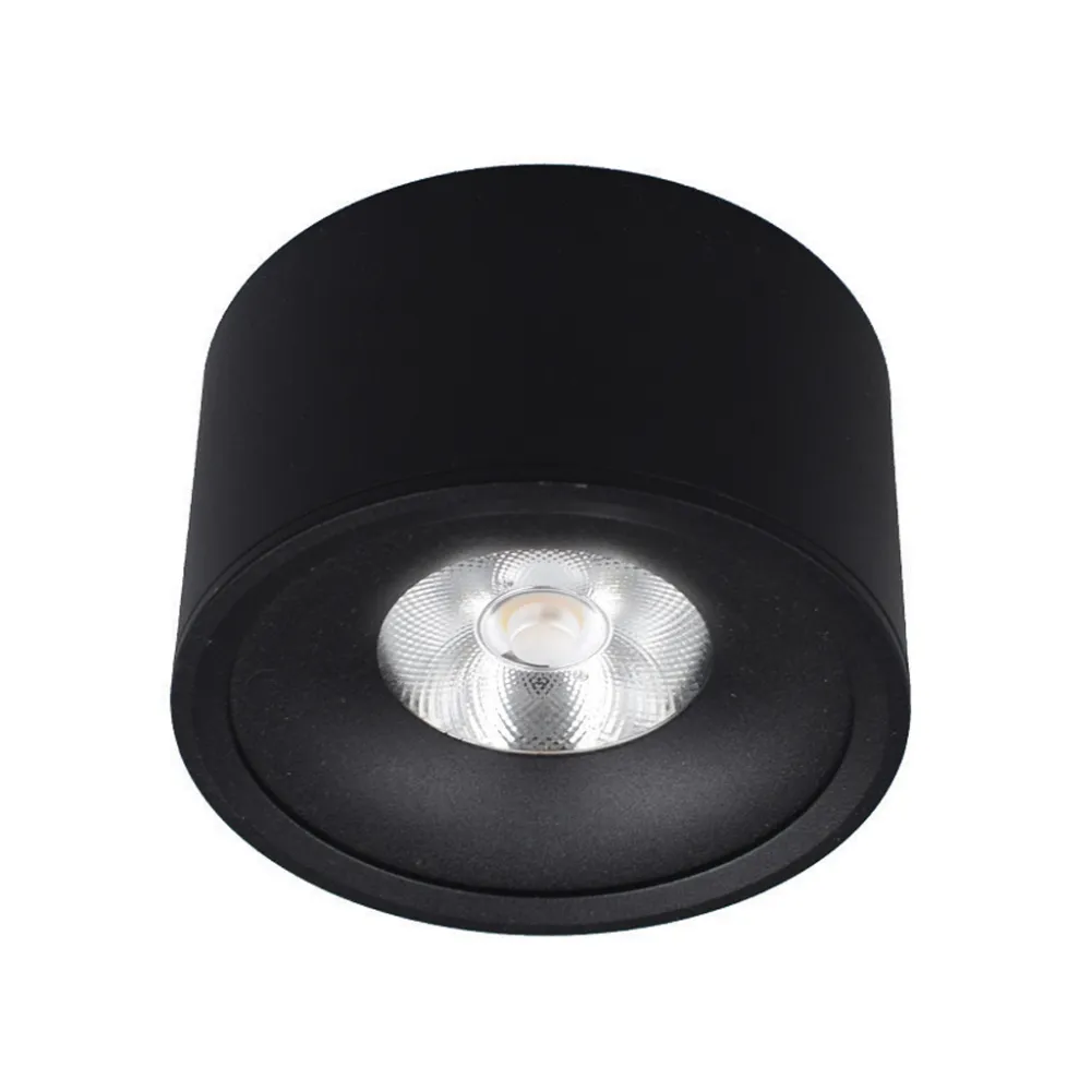 Φωτιστικό Οροφής Led Rodo 7W Μαύρο(Sandy) 3000K 24° CRI90 230V d9h5cm, Αλουμινίου