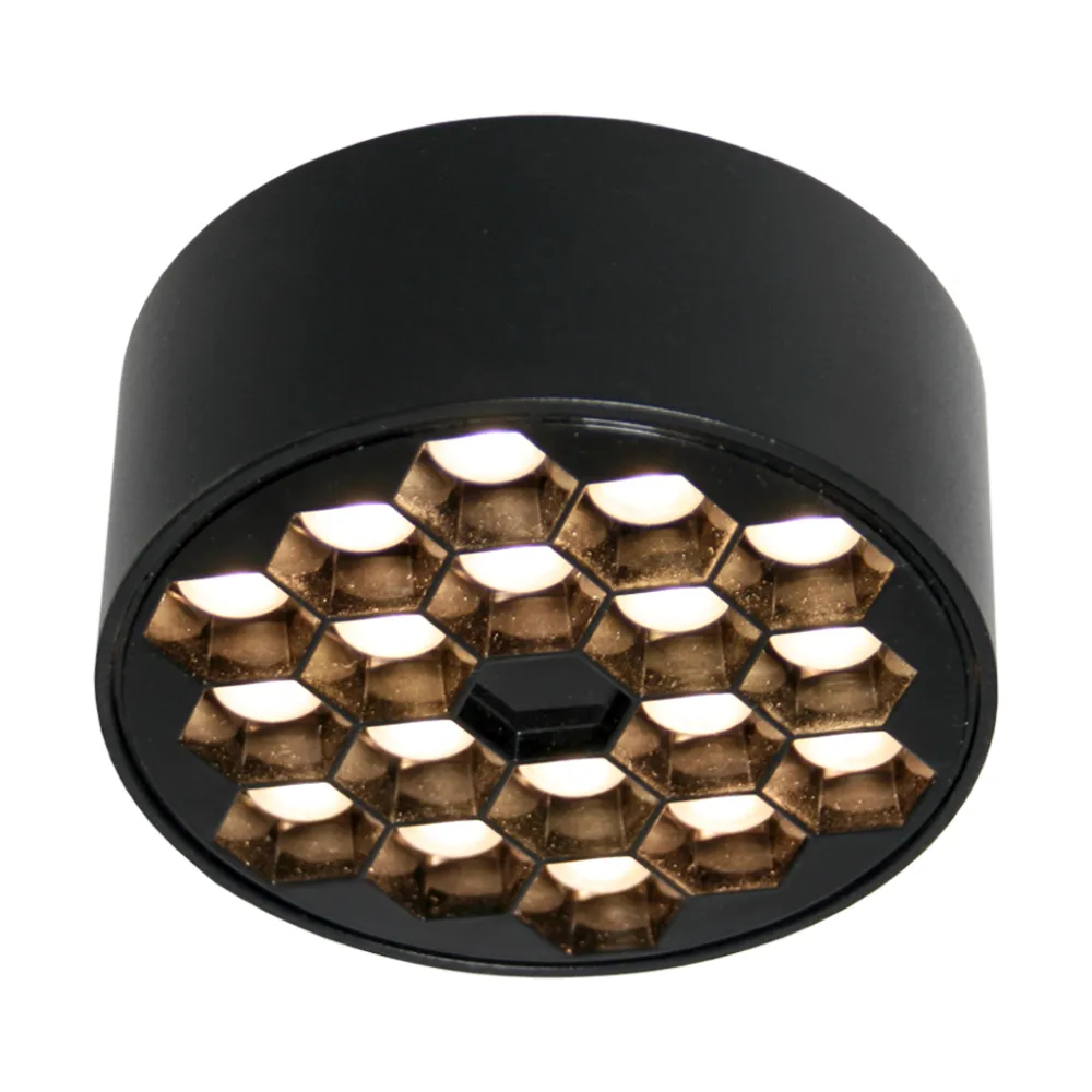 Φωτιστικό Οροφής Led Crudo 12W Μαύρο(Sandy) 3000K 90° CRI90 230V d9.6h4.1cm, Αλουμινίου