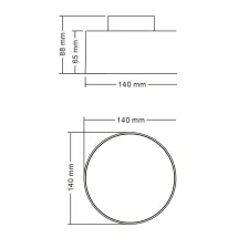 Φωτιστικό Οροφής Led Rest 20W 3000K Μαύρο(Sandy),3 Ανάμματα,20W-15W-5W, 230V d14h8.8cm, Αλουμινίου