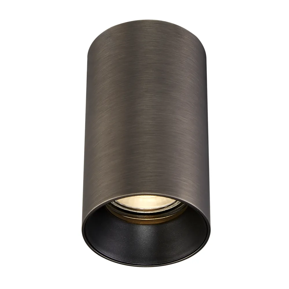 Φωτιστικό Οροφής Mesh Gun Metal (Electroplated) Gu10 max7.5W d6h10.5cm Με Μαύρο Δακτύλιο