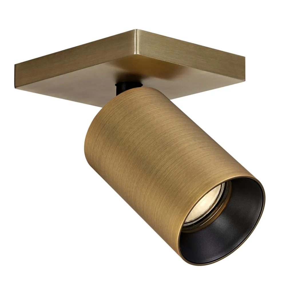 Κινητό Φωτιστικό Οροφής Mesh Brushed Brass(Electroplated)Gu10 max7.5W d11w9h12.5cm Με Μαύρο Δακτύλιο