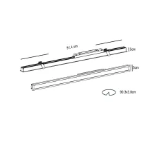 Χωνευτό Φωτιστικό Leon Λευκό 90*5*3cm 24W 3CCT 3000/4000/6500Κ 110°,5έτη,650mA χωρίς τροφοδοτικό