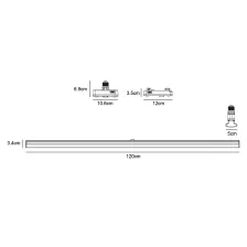 Γραμμικό Φωτιστικό Rino Led 36W120cm 3CCT Change 3000/4000/6500Κ,w5h3,4cm,120°