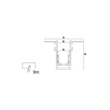 Μαχνητική ράγα χωνευτή (TRIMLESS) 1Μ Μαύρη@