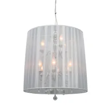 Πολυέλαιος COCOON 9xE14 Χρώμιο με Ακρυλικά Διακομσητικά & Λευκό Καπέλο (d.56-h.52cm)