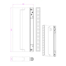 Kινητό Γραμμικό  Flexa4 Μαύρο12W 3000K  Dali2 24° CRI90 l22d2.2h10.6cm OsramChip,48V,3 έτη