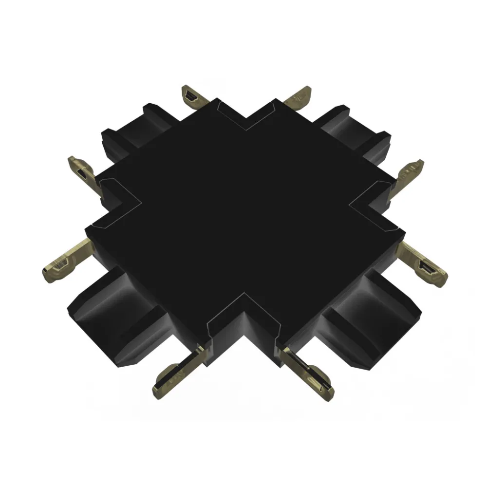 Σύνδεσμος Σταυρός Slim Ράγας Οροφής Varrio Μαύρος 40VDC 38.5x38.5x4.5mm