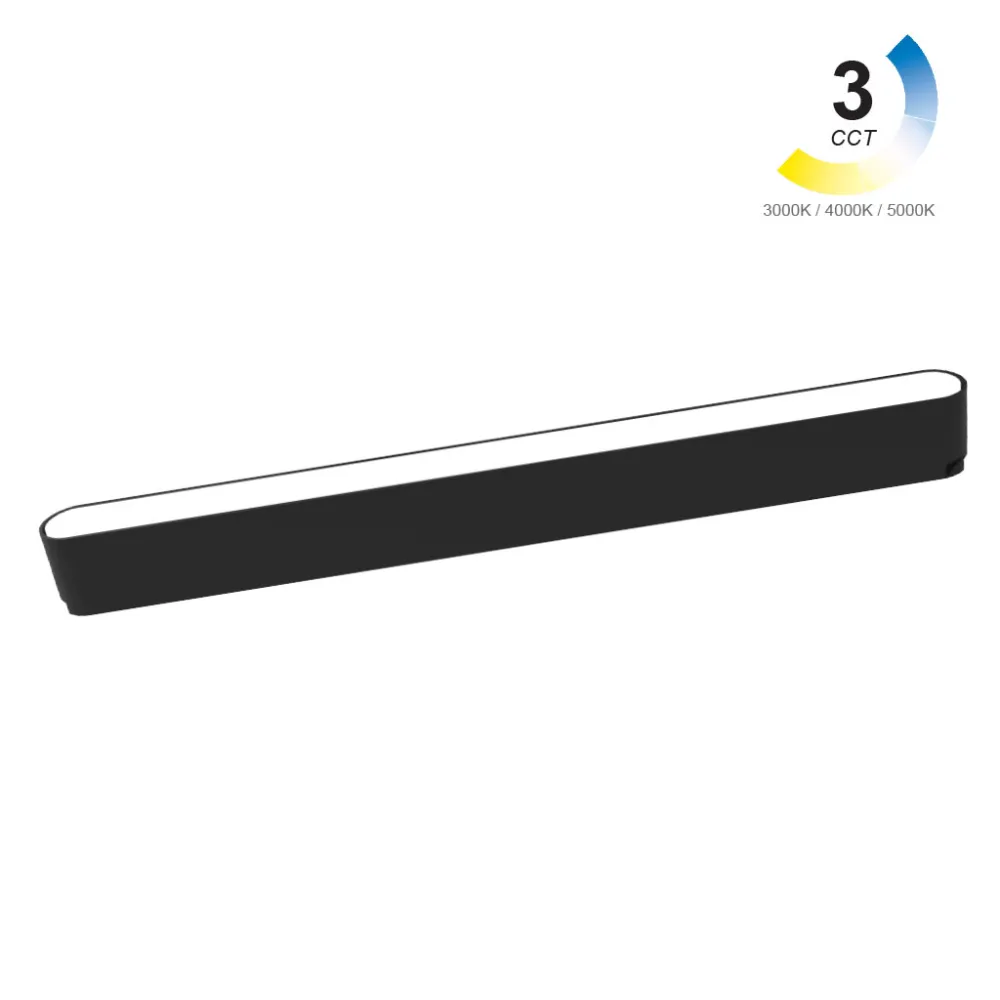 Γραμμικό Φωτιστικό Varrio 1 Μαύρο 16W CCT3 3000-4000-5000K Tuya Wifi 90° CRI90  l33d2.5h3.15cm,40V