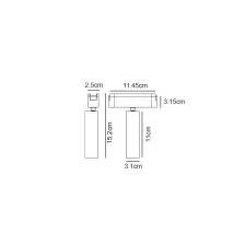 Κινητό Φωτιστικό Varrio 5  Μαύρο 7W CCT3 3000-4000-5000K Tuya Wifi 24° CRI90  l11.4d3.1h15.15cm,40V
