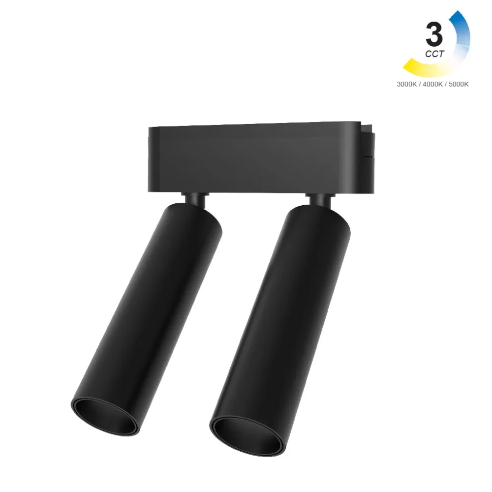 Κινητό Φωτιστικό Varrio 5  Μαύρο 2x7W CCT3 3000-4000-5000K Wifi 24° CRI90  l11.4d3.1h10.15cm,40Vdc