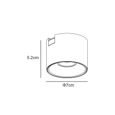 Φωτιστικό Varrio 7  Μαύρο 8W CCT3 3000-4000-5000K Tuya Wifi 25° CRI90  d7h5.2cm,40Vdc