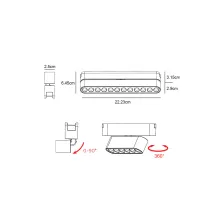 Κινητό Γραμμικό Φωτιστικό Varrio 8 Μαύρο12W CCT3 3000-4000-5000K Wifi36°CRI90 l22.23d2.5h6.45cm,40V