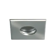 Χωνευτό φωτιστικό Dol-S Τετράγωνο Nickel Mat GU10,διάφανο γυαλί,IP65 d8.4h5cm