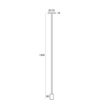 Φωτιστικό Nest Led 12W 3000K Μαύρο IP65  h130cm με καλώδιο 2m H05RN-F 3x1mm2 230V