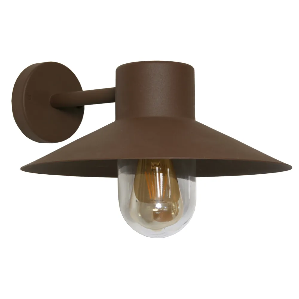 Επίτοιχο μεταλλικό Φωτιστικό Poper E27 max40W  Corten(Σκούρο Καφέ) IP44  d32.5h24cm