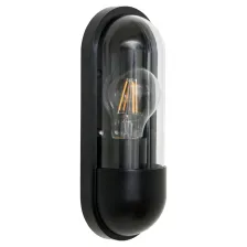 Επίτοιχο Φωτιστικό Oval E27 max15W Μάυρο IP54  d9.6h24cm Seaside Class