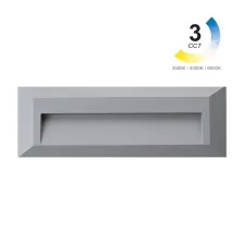 Φωτιστικό Shadow 1 Led 3W 3CCT change 3000-4000-6500Κ IP65 Ασημί h23w8d2.7cm