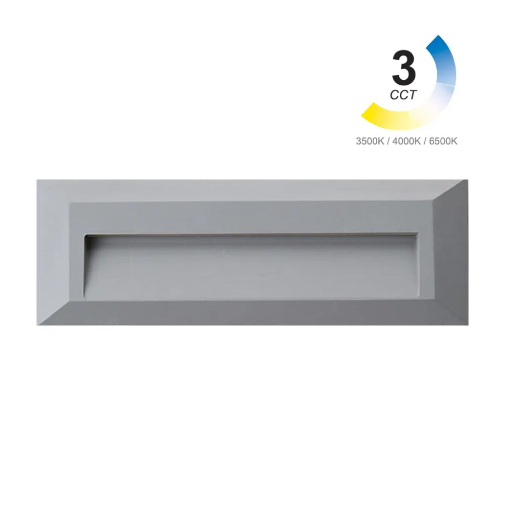 Φωτιστικό Shadow 1 Led 3W 3CCT change 3000-4000-6500Κ IP65 Ασημί h23w8d2.7cm