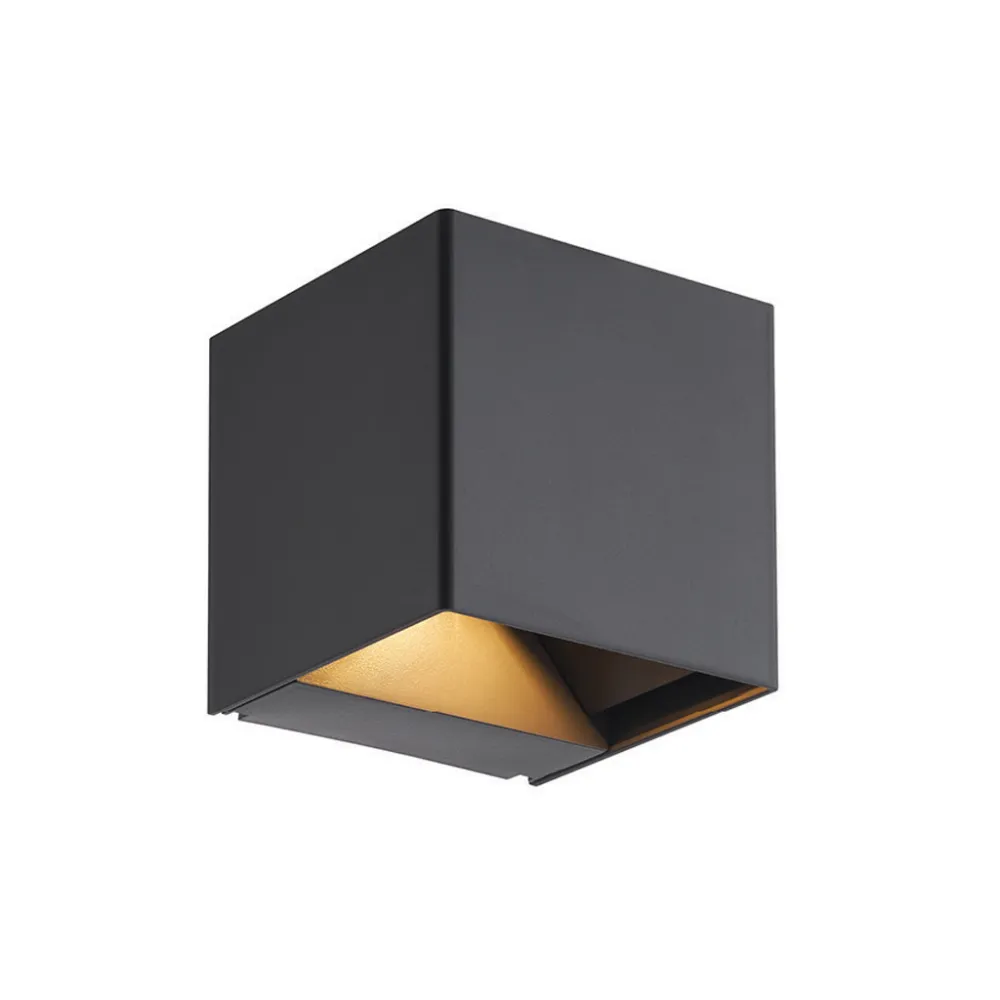 Επίτοιχο Φωτιστικό Box Led 6W 3000K Ανθρακί IP65 ABS+PC seaside class h10w10d10cm 230V Δέσμη 0-110°