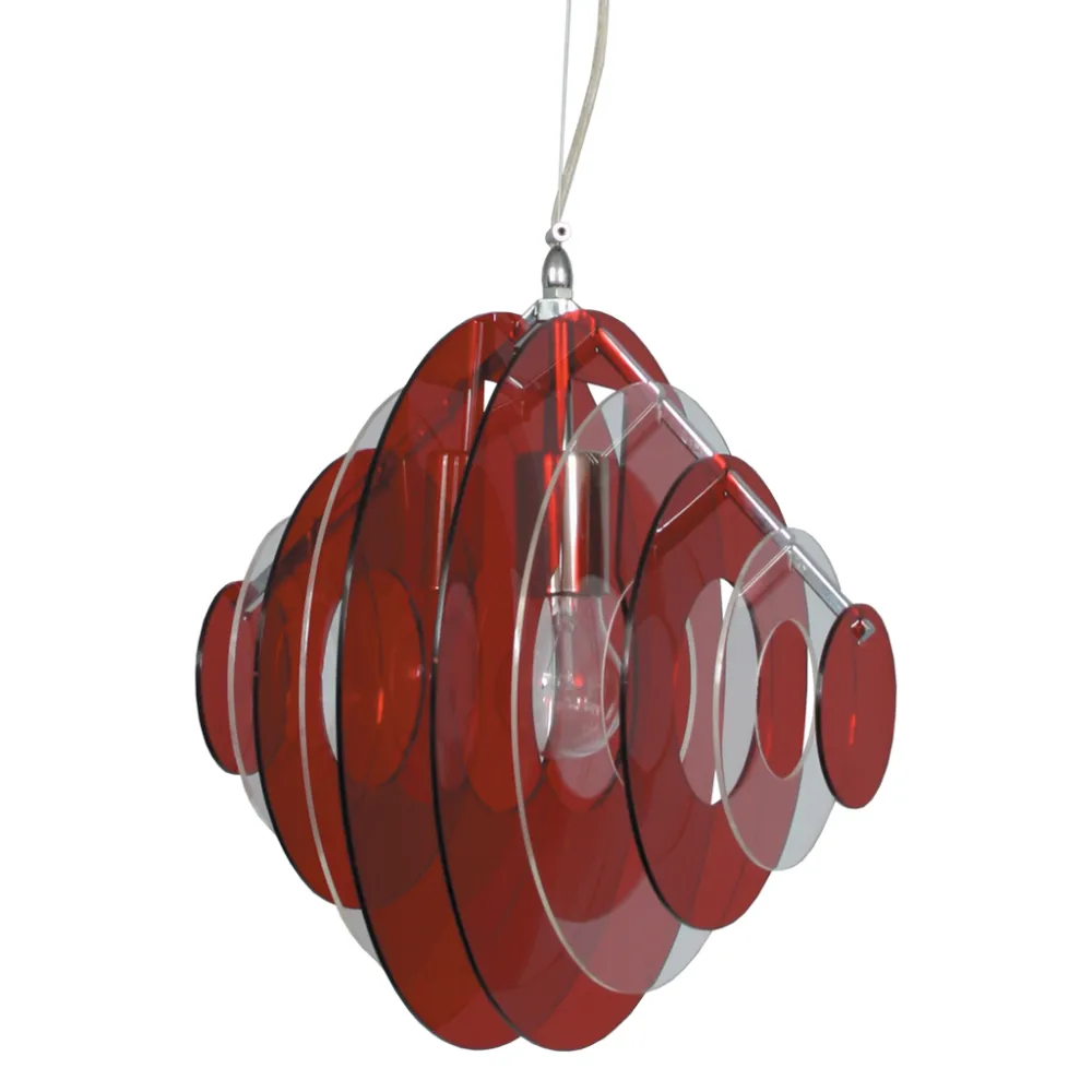 SOLARIS Μονόφωτο Κόκκινο-διάφανο Ε27 (d.34-h.35cm)