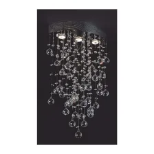 Κρεμαστό Φωτιστικό TEAR 3xGU10 Βάση σε Χρώμιο με Διάφανα Κρύσταλλα (l.45,5-h.76cm)