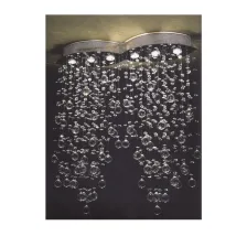 Κρεμαστό Φωτιστικό TEAR 6xGU10 Βάση σε Χρώμιο με Μελί Κρύσταλλα (l.86-h.96cm)