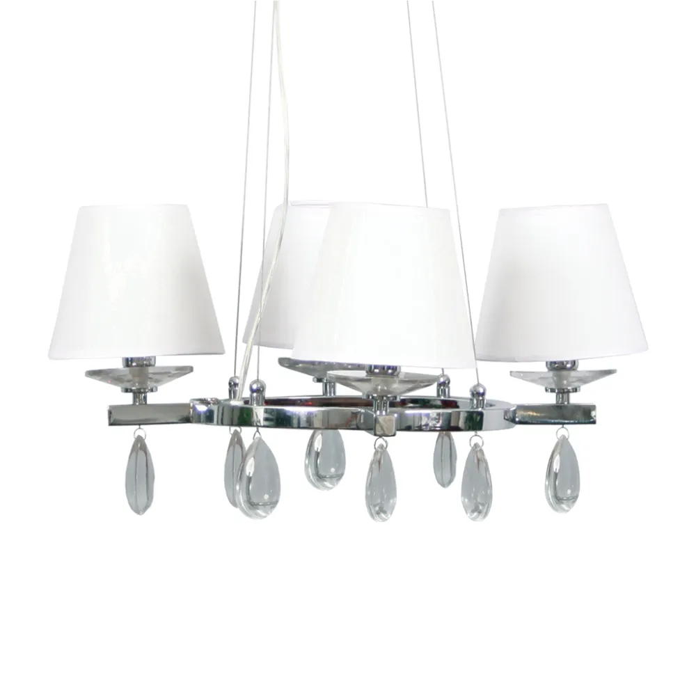 Κρεμαστό Φωτιστικό ELEMENT 4xE14 Χρώμιο με Καπέλα Κόκκινα ή Λευκά (d.45-h.30cm)