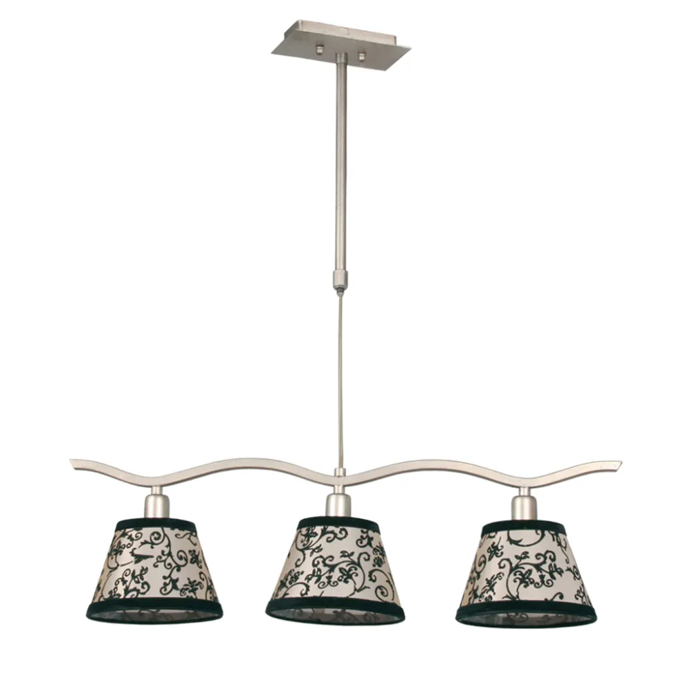 Κρεμαστό Φωτιστικό Ράγα RETRO 3xE14 με Καπέλα Εμπριμέ  (l.66-h.83cm)