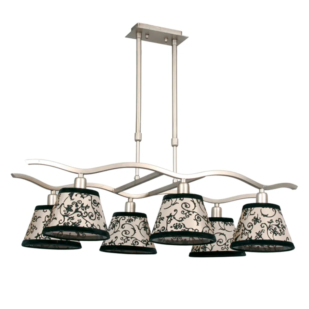 Κρεμαστό Φωτιστικό RETRO 6xE14 με Καπέλα Εμπριμέ (l.76-w.54-h.83cm)